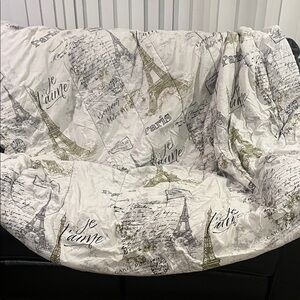 Paris Themed Reversible Queen Comforter